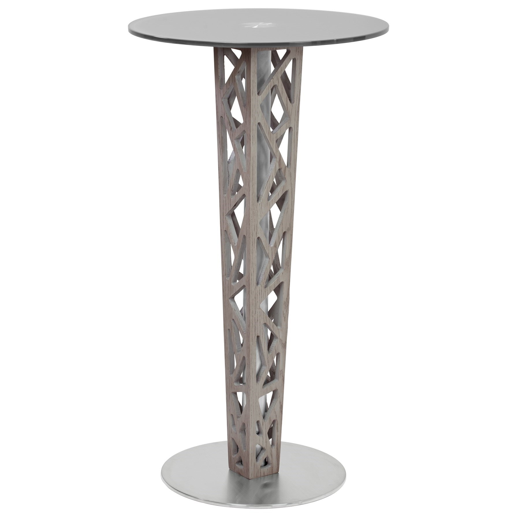 Armen Living LCCRBTTO Crystal Pub Tables with Clear Glass and Brushed Stainless Steel Finish Armen Living LCCRBTTO Crystal Pub Tables with Clear Glass and Brushed Stainless Steel Finish